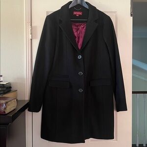 Merona Elegant wool blend coat black womens size L